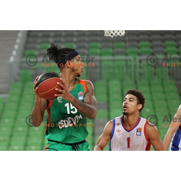 in action during ABA league regular season basketball match between Cedevita Olimpija and Borac in Ljubljana on November 15, 2020