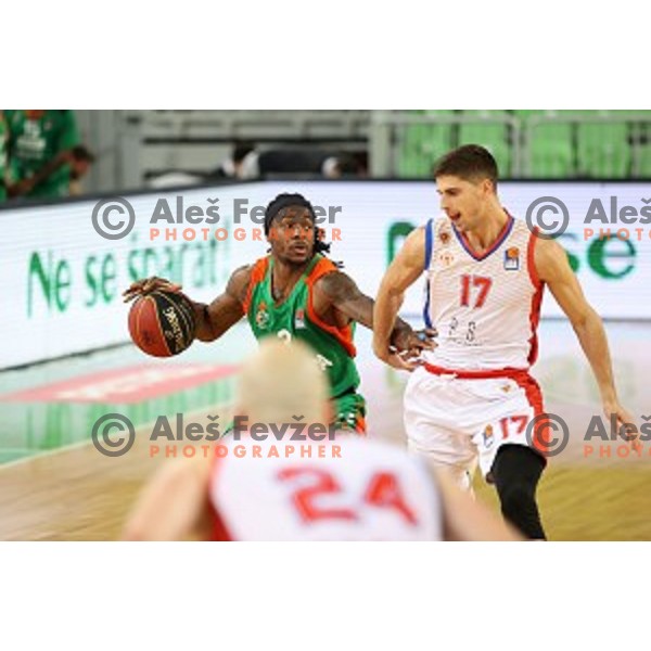 Kendrick Perry in action during ABA league regular season basketball match between Cedevita Olimpija and Borac in Ljubljana on November 15, 2020