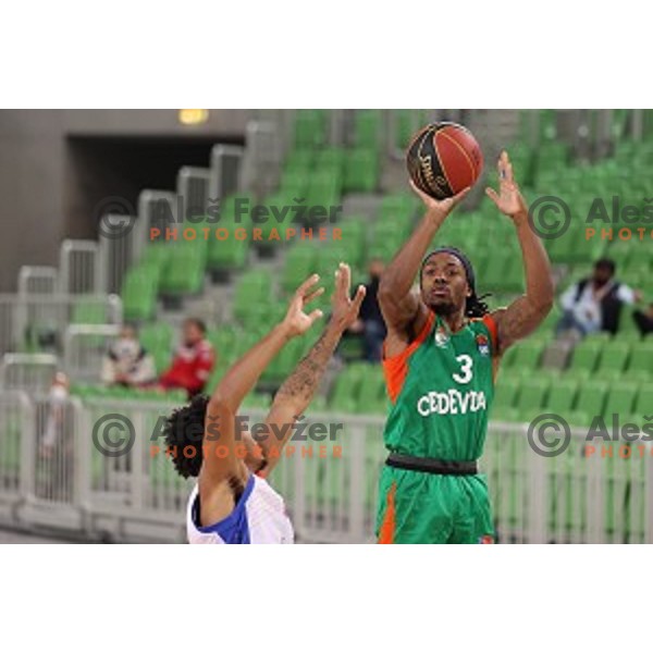 Kendrick Perry in action during ABA league regular season basketball match between Cedevita Olimpija and Borac in Ljubljana on November 15, 2020