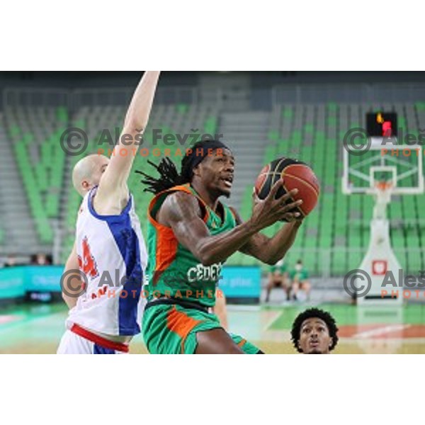 Kendrick Perry in action during ABA league regular season basketball match between Cedevita Olimpija and Borac in Ljubljana on November 15, 2020