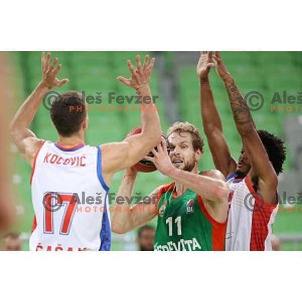Jaka Blazic in action during ABA league regular season basketball match between Cedevita Olimpija and Borac in Ljubljana on November 15, 2020