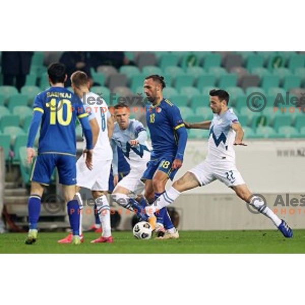 Amadej Vetrih of Slovenia in action during UEFA Nations League 2021 football match between Slovenia and Kosovo in SRC Stozice, Ljubljana on November 15, 2020