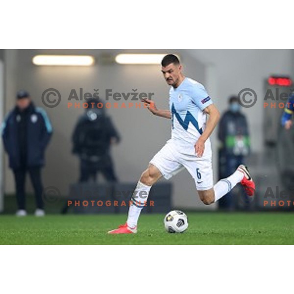 Haris Vuckic of Slovenia in action during UEFA Nations League 2021 football match between Slovenia and Kosovo in SRC Stozice, Ljubljana on November 15, 2020