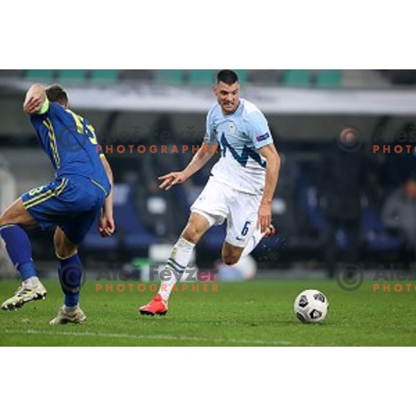 Haris Vuckic of Slovenia in action during UEFA Nations League 2021 football match between Slovenia and Kosovo in SRC Stozice, Ljubljana on November 15, 2020