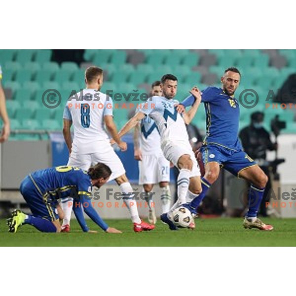 Amadej Vetrih of Slovenia in action during UEFA Nations League 2021 football match between Slovenia and Kosovo in SRC Stozice, Ljubljana on November 15, 2020