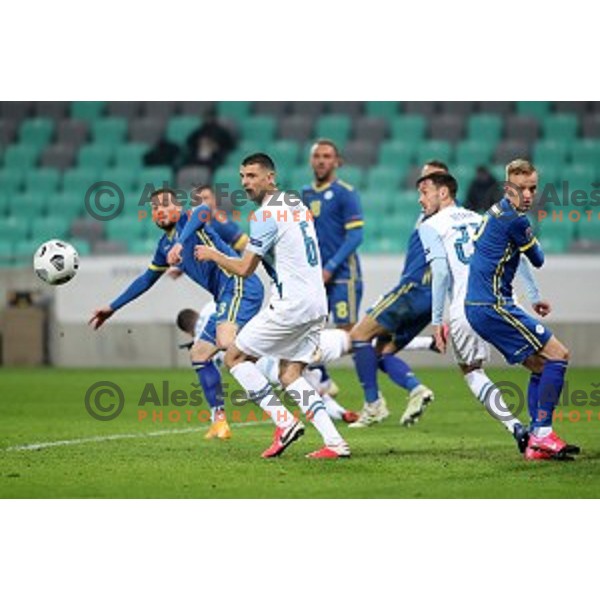 Haris Vuckic of Slovenia in action during UEFA Nations League 2021 football match between Slovenia and Kosovo in SRC Stozice, Ljubljana on November 15, 2020