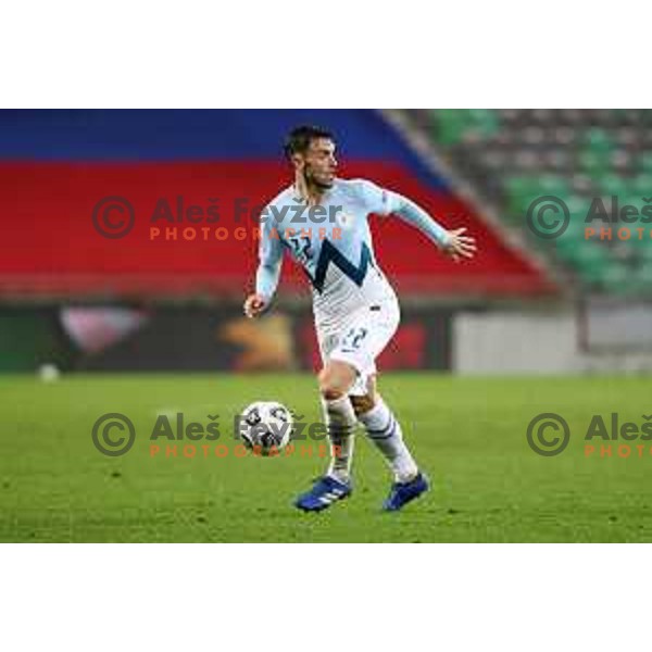 Amadej Vetrih of Slovenia in action during UEFA Nations League 2021 football match between Slovenia and Kosovo in SRC Stozice, Ljubljana on November 15, 2020
