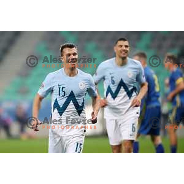 Damjan Bohar of Slovenia in action during UEFA Nations League 2021 football match between Slovenia and Kosovo in SRC Stozice, Ljubljana on November 15, 2020