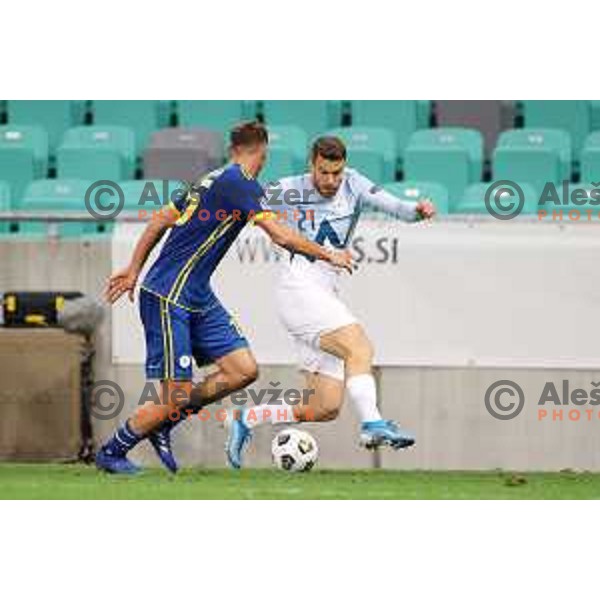 Domen Crnigoj of Slovenia in action during UEFA Nations League 2021 football match between Slovenia and Kosovo in SRC Stozice, Ljubljana on November 15, 2020