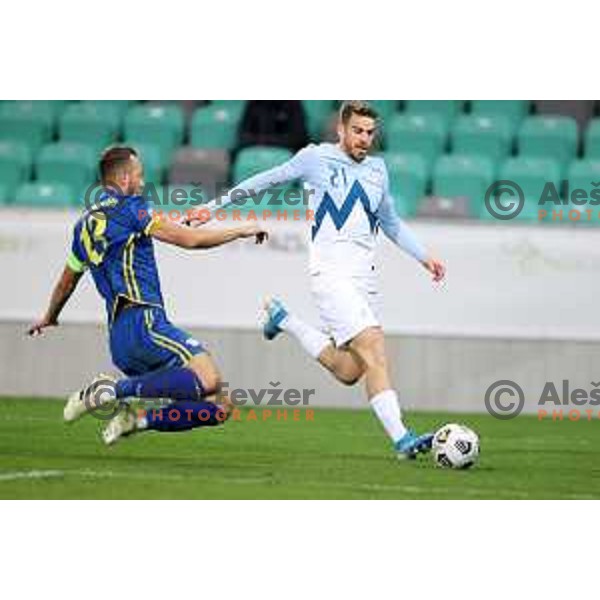 Domen Crnigoj of Slovenia in action during UEFA Nations League 2021 football match between Slovenia and Kosovo in SRC Stozice, Ljubljana on November 15, 2020