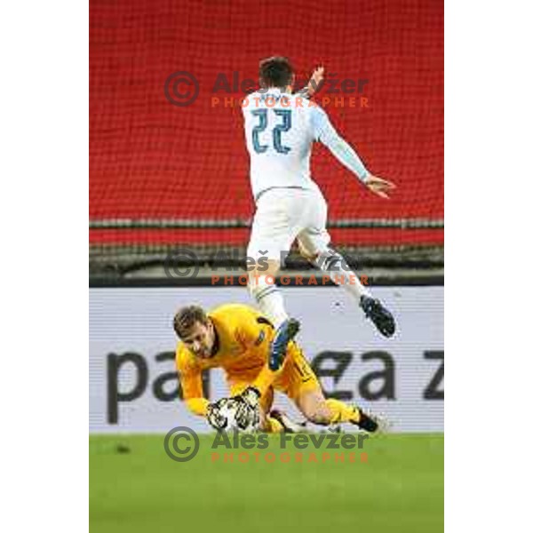 Vid Belec of Slovenia in action during UEFA Nations League 2021 football match between Slovenia and Kosovo in SRC Stozice, Ljubljana on November 15, 2020