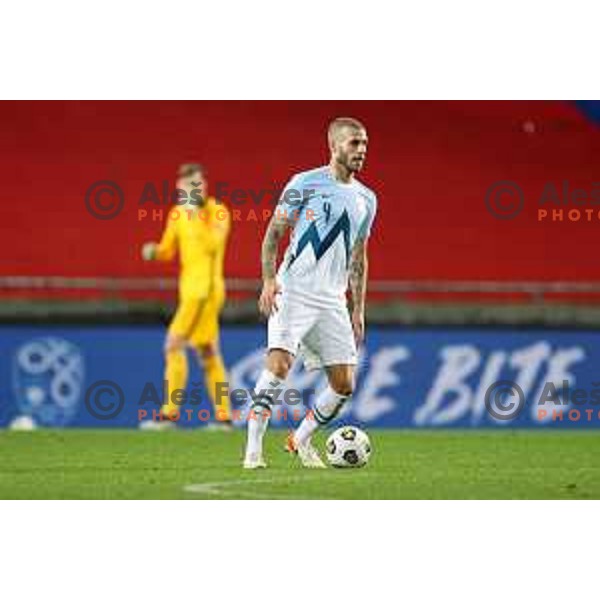 Miha Blazic of Slovenia in action during UEFA Nations League 2021 football match between Slovenia and Kosovo in SRC Stozice, Ljubljana on November 15, 2020
