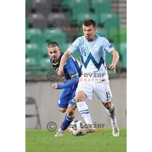 Damjan Bohar of Slovenia in action during UEFA Nations League 2021 football match between Slovenia and Kosovo in SRC Stozice, Ljubljana on November 15, 2020
