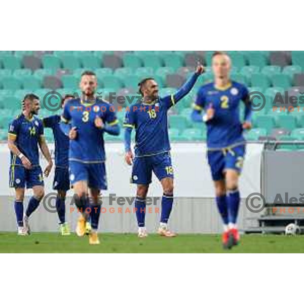 Vedat Muriqi celebrate goal during UEFA Nations League 2021 football match between Slovenia and Kosovo in SRC Stozice, Ljubljana on November 15, 2020