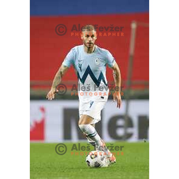 Miha Blazic of Slovenia in action during UEFA Nations League 2021 football match between Slovenia and Kosovo in SRC Stozice, Ljubljana on November 15, 2020