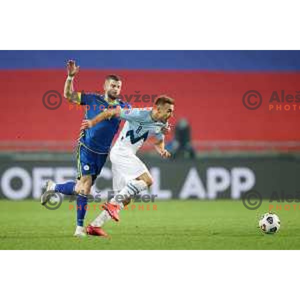 Sandi Lovric of Slovenia in action during UEFA Nations League 2021 football match between Slovenia and Kosovo in SRC Stozice, Ljubljana on November 15, 2020