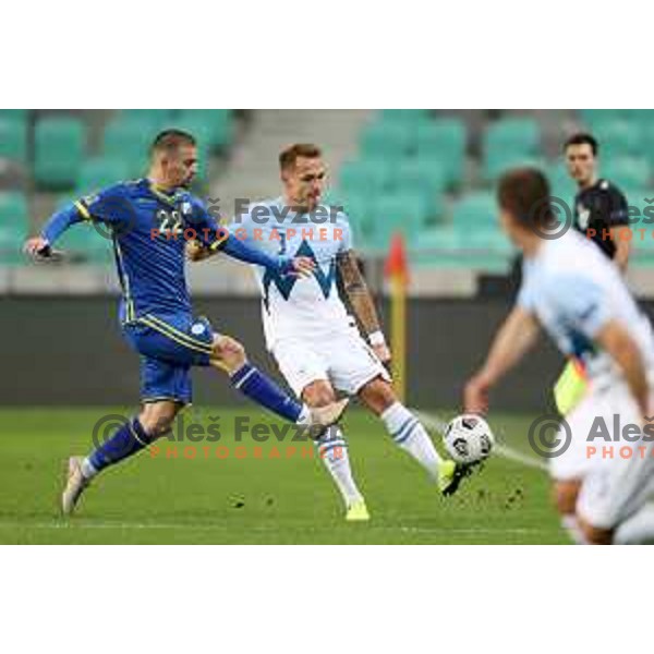 Jure Balkovec of Slovenia in action during UEFA Nations League 2021 football match between Slovenia and Kosovo in SRC Stozice, Ljubljana on November 15, 2020