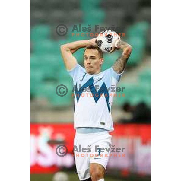 Jure Balkovec of Slovenia in action during UEFA Nations League 2021 football match between Slovenia and Kosovo in SRC Stozice, Ljubljana on November 15, 2020