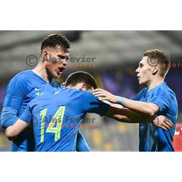 in action during U21 friendly football match between Slovenia and Russia in Ljudski vrt, Maribor, Slovenia on November 17, 2020