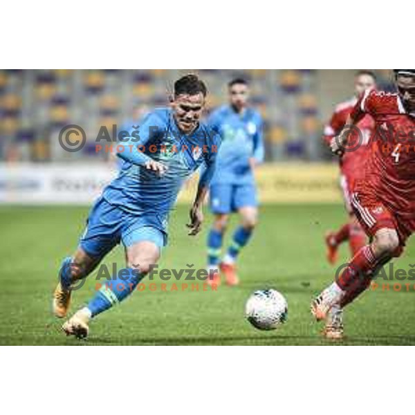Nik Prelec in action during U21 friendly football match between Slovenia and Russia in Ljudski vrt, Maribor, Slovenia on November 17, 2020