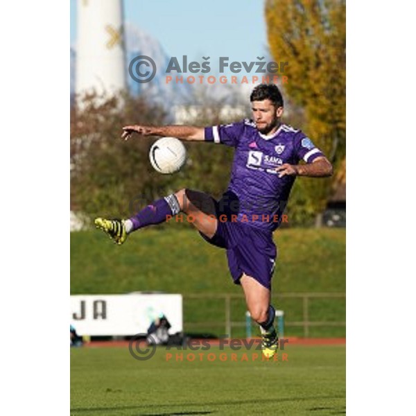 Rok Kronaveter in action during Prva Liga Telekom Slovenije 2020-2021 football match between Bravo and Maribor in Ljubljana, Slovenia on November 21, 2020