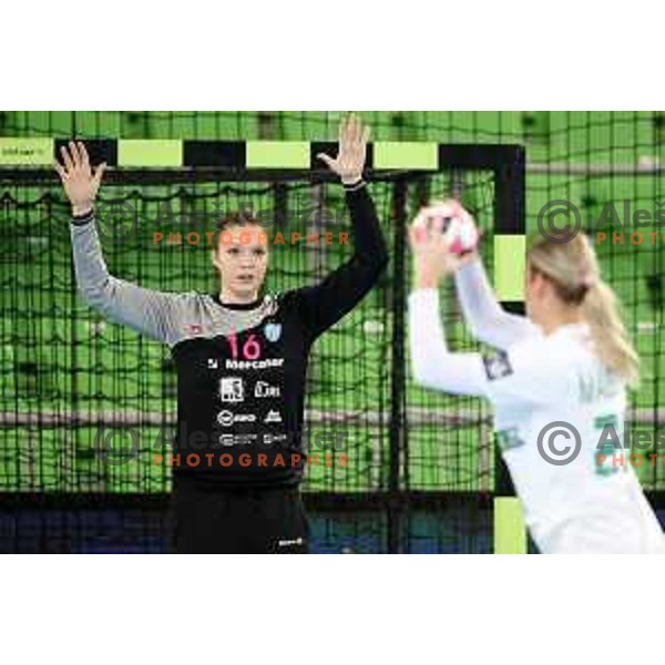 Maja Vojnovic in action during EHF Champions League Women 2020-2021 handball match between Krim Mercator (SLO) and FTC-Rail Cargo Hungaria (HUN) in SRC Stozice, Ljubljana, Slovenia on November 21, 2020