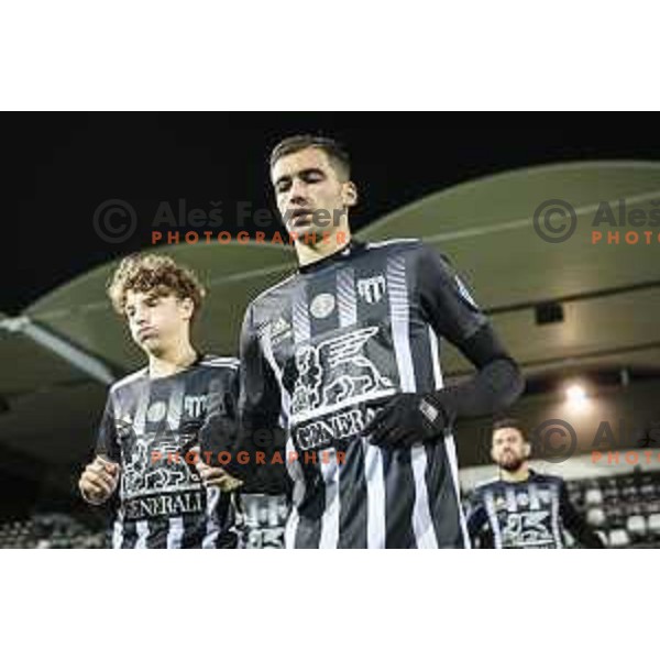 Kai Cipot and Jan Gorenc in action during Prva liga Telekom Slovenije football match between Mura and Olimpija in Fazanerija, Murska Sobota, Slovenia on November 21, 2020