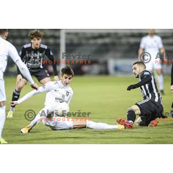 Nino Kouter in action during Prva liga Telekom Slovenije football match between Mura and Olimpija in Fazanerija, Murska Sobota, Slovenia on November 21, 2020