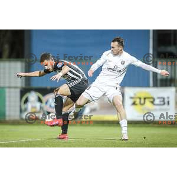 Dorde Ivanovic in action during Prva liga Telekom Slovenije football match between Mura and Olimpija in Fazanerija, Murska Sobota, Slovenia on November 21, 2020
