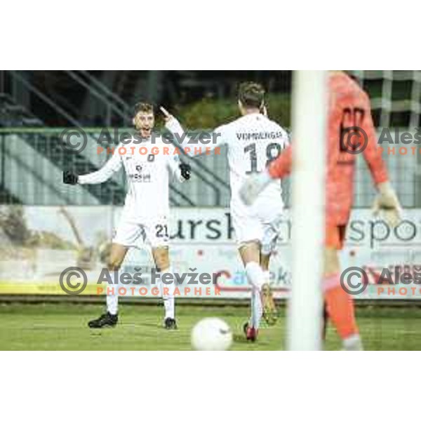 Luka Marin in action during Prva liga Telekom Slovenije football match between Mura and Olimpija in Fazanerija, Murska Sobota, Slovenia on November 21, 2020