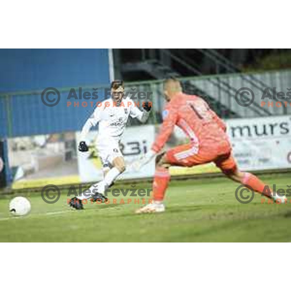 in action during Prva liga Telekom Slovenije football match between Mura and Olimpija in Fazanerija, Murska Sobota, Slovenia on November 21, 2020