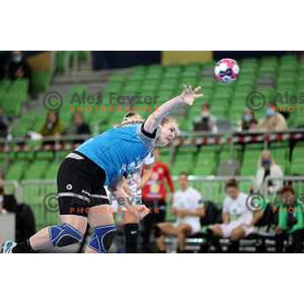 Valentina Klemencic in action during EHF Champions League Women 2020-2021 handball match between Krim Mercator (SLO) and FTC-Rail Cargo Hungaria (HUN) in SRC Stozice, Ljubljana, Slovenia on November 21, 2020