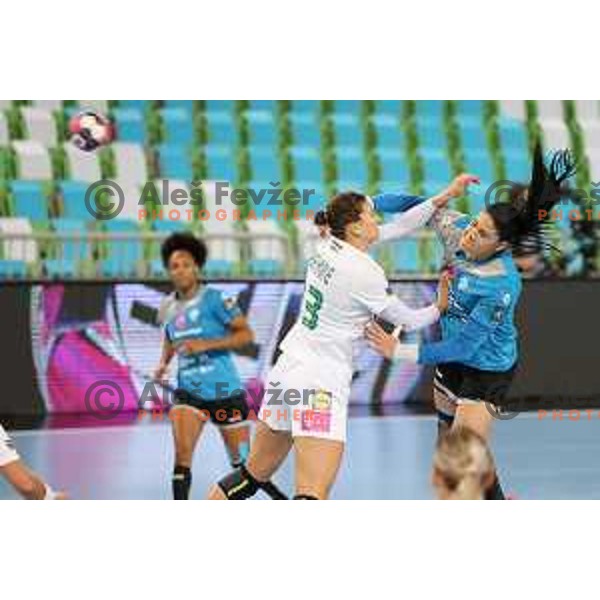 Samara Da Silva Vieira in action during EHF Champions League Women 2020-2021 handball match between Krim Mercator (SLO) and FTC-Rail Cargo Hungaria (HUN) in SRC Stozice, Ljubljana, Slovenia on November 21, 2020