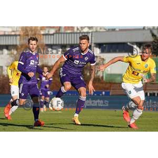 Jan Mlakar of Maribor and David Brekalo of Bravo in action during Prva Liga Telekom Slovenije 2020-2021 football match between Bravo and Maribor in Ljubljana, Slovenia on November 21, 2020