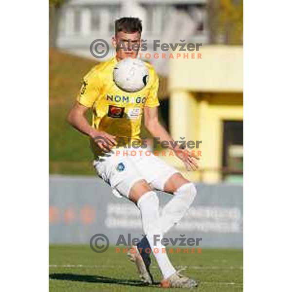 Nino Zugelj in action during Prva Liga Telekom Slovenije 2020-2021 football match between Bravo and Maribor in Ljubljana, Slovenia on November 21, 2020