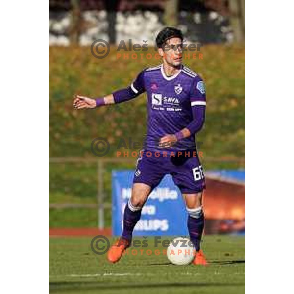 Ilija Martinovic of Maribor in action during Prva Liga Telekom Slovenije 2020-2021 football match between Bravo and Maribor in Ljubljana, Slovenia on November 21, 2020