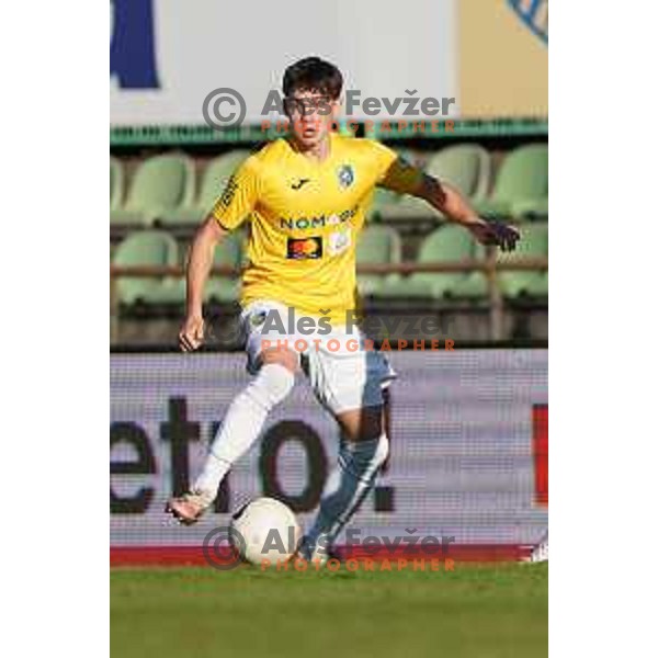 Zan Trontelj in action during Prva Liga Telekom Slovenije 2020-2021 football match between Bravo and Maribor in Ljubljana, Slovenia on November 21, 2020