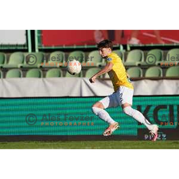 Zan Trontelj in action during Prva Liga Telekom Slovenije 2020-2021 football match between Bravo and Maribor in Ljubljana, Slovenia on November 21, 2020