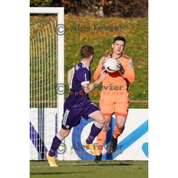 Azbe Jug of Maribor in action during Prva Liga Telekom Slovenije 2020-2021 football match between Bravo and Maribor in Ljubljana, Slovenia on November 21, 2020