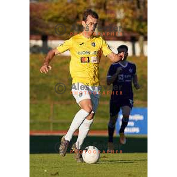 Mustafa Nukic in action during Prva Liga Telekom Slovenije 2020-2021 football match between Bravo and Maribor in Ljubljana, Slovenia on November 21, 2020