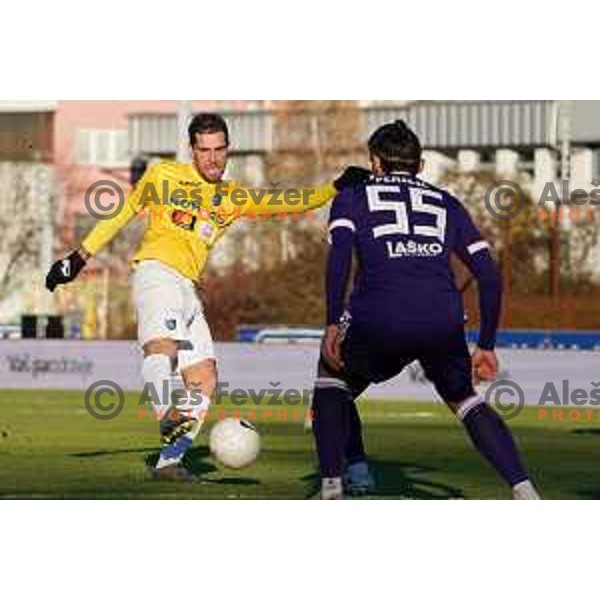 Luka Zinko in action during Prva Liga Telekom Slovenije 2020-2021 football match between Bravo and Maribor in Ljubljana, Slovenia on November 21, 2020