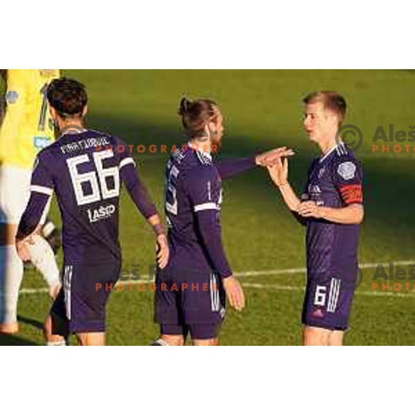 Spiro Pericic and Aleks Pihler of Maribor in action during Prva Liga Telekom Slovenije 2020-2021 football match between Bravo and Maribor in Ljubljana, Slovenia on November 21, 2020