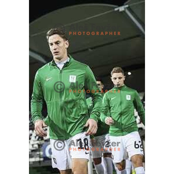 Andres Vombergar in action during Prva liga Telekom Slovenije football match between Mura and Olimpija in Fazanerija, Murska Sobota, Slovenia on November 21, 2020
