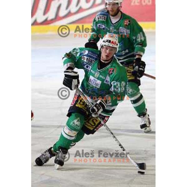 Petrilainen at sixth game of the Final of EBEL league between ZM Olimpija and Red Bulls Salzburg, played in Ljubljana 25.3.2008. Red Bulls Salzburg won the game 3:2 and series 4:2 and became Champions of EBEL league. Photo by Ales Fevzer 