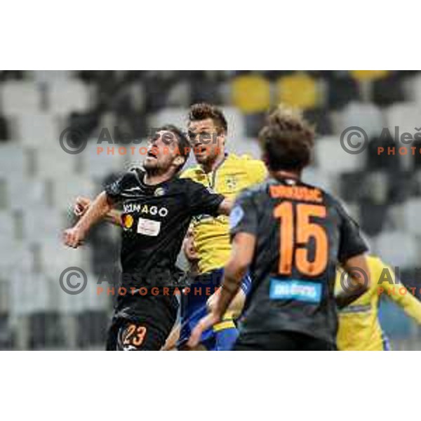 Luka Zinko and Zan Zuzek in action during Prva Liga Telekom Slovenije 2020-2021 football match between Koper and Bravo at Bonifika, Koper on November 24, 2020