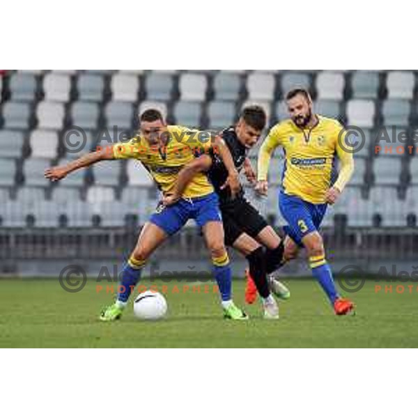 Timotej Dodlek and Nino Zugelj in action during Prva Liga Telekom Slovenije 2020-2021 football match between Koper and Bravo at Bonifika, Koper on November 24, 2020