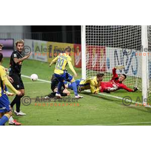 Stefan Stevanovic, Nardin Mulahusejnovic and Igor Vekic in action during Prva Liga Telekom Slovenije 2020-2021 football match between Koper and Bravo at Bonifika, Koper on November 24, 2020