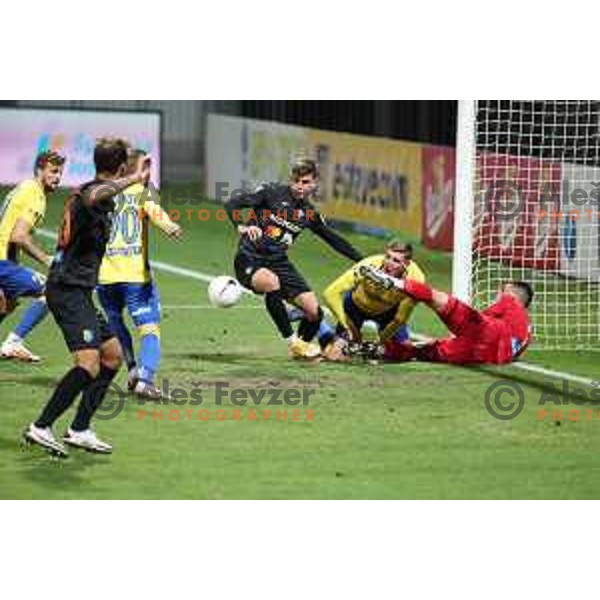 Mark Spanring, Nardin Mulahusejnovic and Igor Vekic in action during Prva Liga Telekom Slovenije 2020-2021 football match between Koper and Bravo at Bonifika, Koper on November 24, 2020