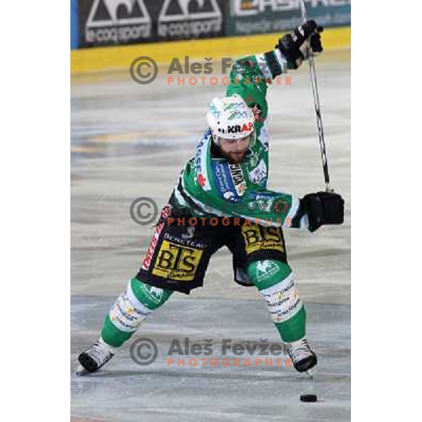 Kevin Mitchell at sixth game of the Final of EBEL league between ZM Olimpija and Red Bulls Salzburg, played in Ljubljana 25.3.2008. Red Bulls Salzburg won the game 3:2 and series 4:2 and became Champions of EBEL league. Photo by Ales Fevzer 