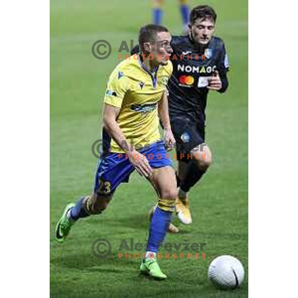 Timotej Dodlek in action during Prva Liga Telekom Slovenije 2020-2021 football match between Koper and Bravo at Bonifika, Koper on November 24, 2020